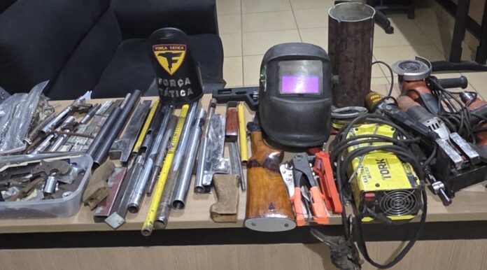 policia-militar-encontra-fabrica-clandestina-para-montagem-de-armas-e-prende-suspeito
