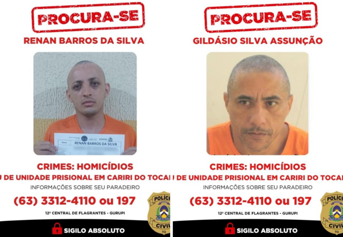 veja-o-que-se-sabe-sobre-fuga-de-serial-killer-e-integrante-de-faccao-em-presidio-do-tocantins