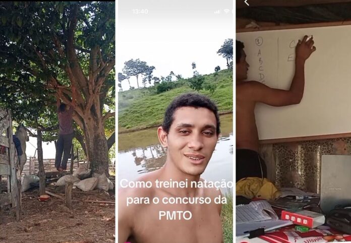 jovem-aprovado-em-concurso-da-pmto-improvisou-treinos-em-riacho-e-arvore-na-zona-rural