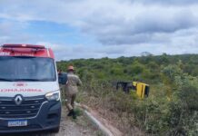 Ônibus com romeiros tomba no Ceará e provoca morte de duas pessoas onibus-com-romeiros-tomba-no ceara-e-provoca-morte-de-duas-pessoas