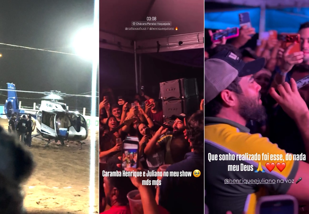 Henrique e Juliano surpreendem fãs ao chegarem de helicóptero em cavalgada henrique-e-juliano-surpreendem-fas-ao-chegarem-de-helicoptero-em-cavalgada