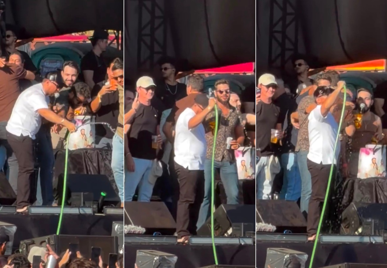 Sertanejo Henrique e Xand Avião aliviam o calor com banho no palco durante show em Palmas; VÍDEO sertanejo-henrique-e-xand-aviao-aliviam-o-calor-com-banho-no-palco-durante-show-em-palmas;-video